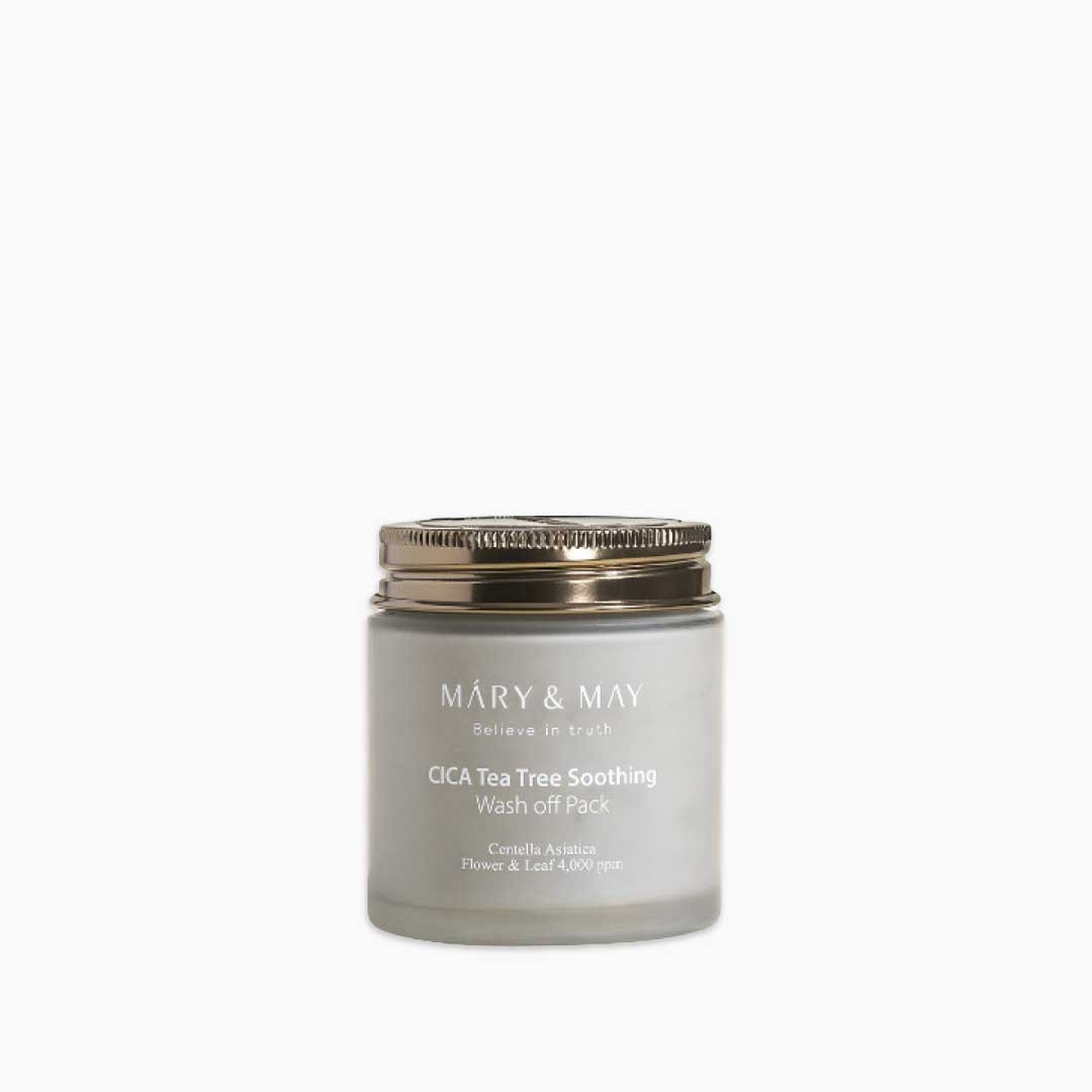MARY & MAY CICA Tea Tree Soothing Wash Off Pack 125g calming and purifying face mask